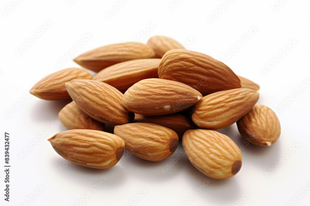 generated Illustration of Heap of almond nuts isolated on white background generated Illustration of Heap of almond nuts isolated on white background