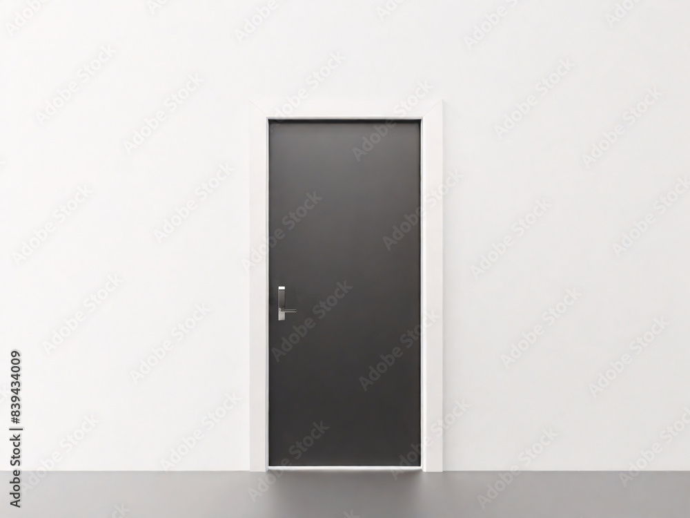 Black door mock up isolated on white background, copy space Black door mock up isolated on white background, copy space