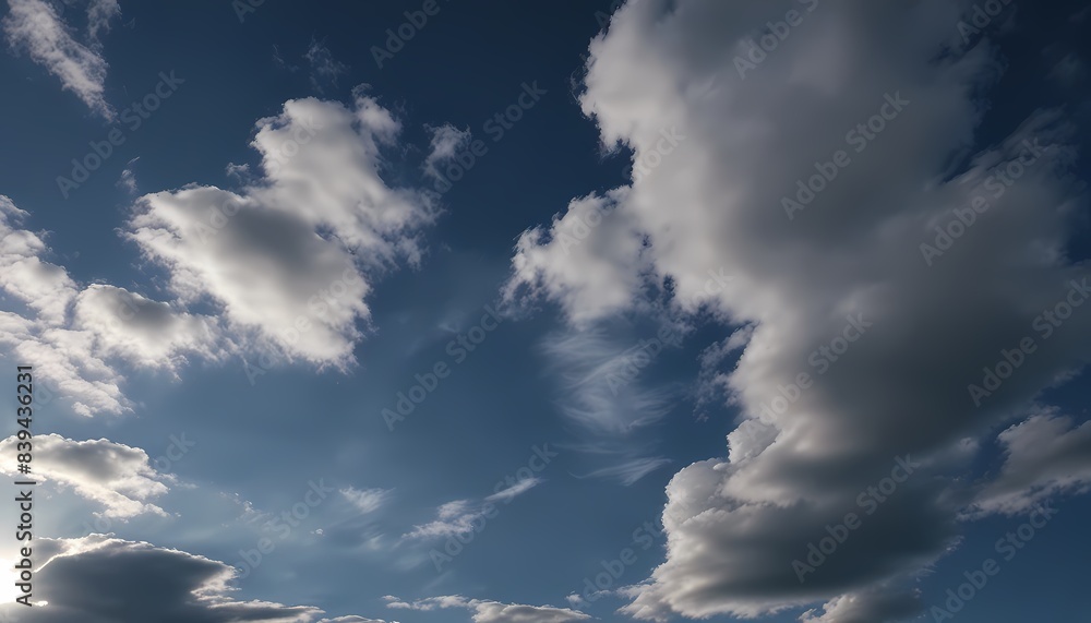 Obraz premium blue sky with clouds, Generative AI, Generative, AI