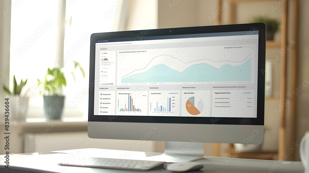 Fototapeta premium Online Funding Platform Dashboard with Clear Metrics and Successful Campaigns