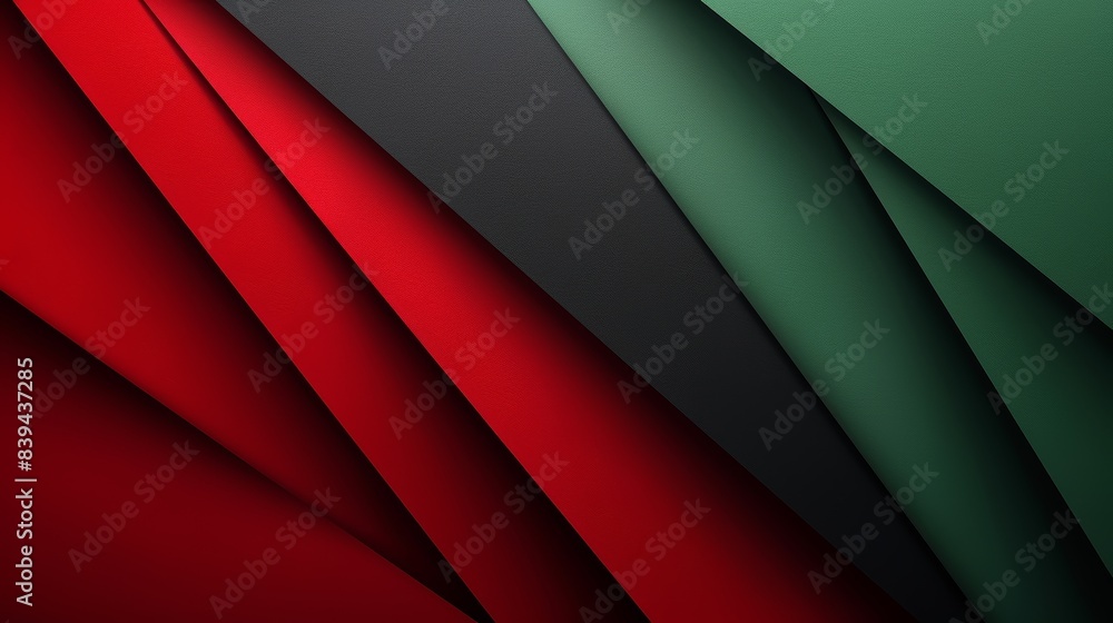 Abstract background consisting of overlapping layers in striking shades of red, green and black, creating a dynamic and modern design. Abstract background consisting of overlapping layers in striking shades of red, green and black, creating a dynamic and modern design.