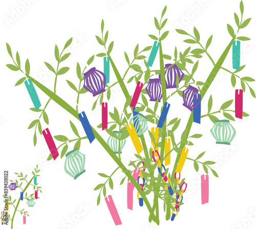 Foto tanabata, japan, tanabata bamboo, tanabata ornament, vector,
