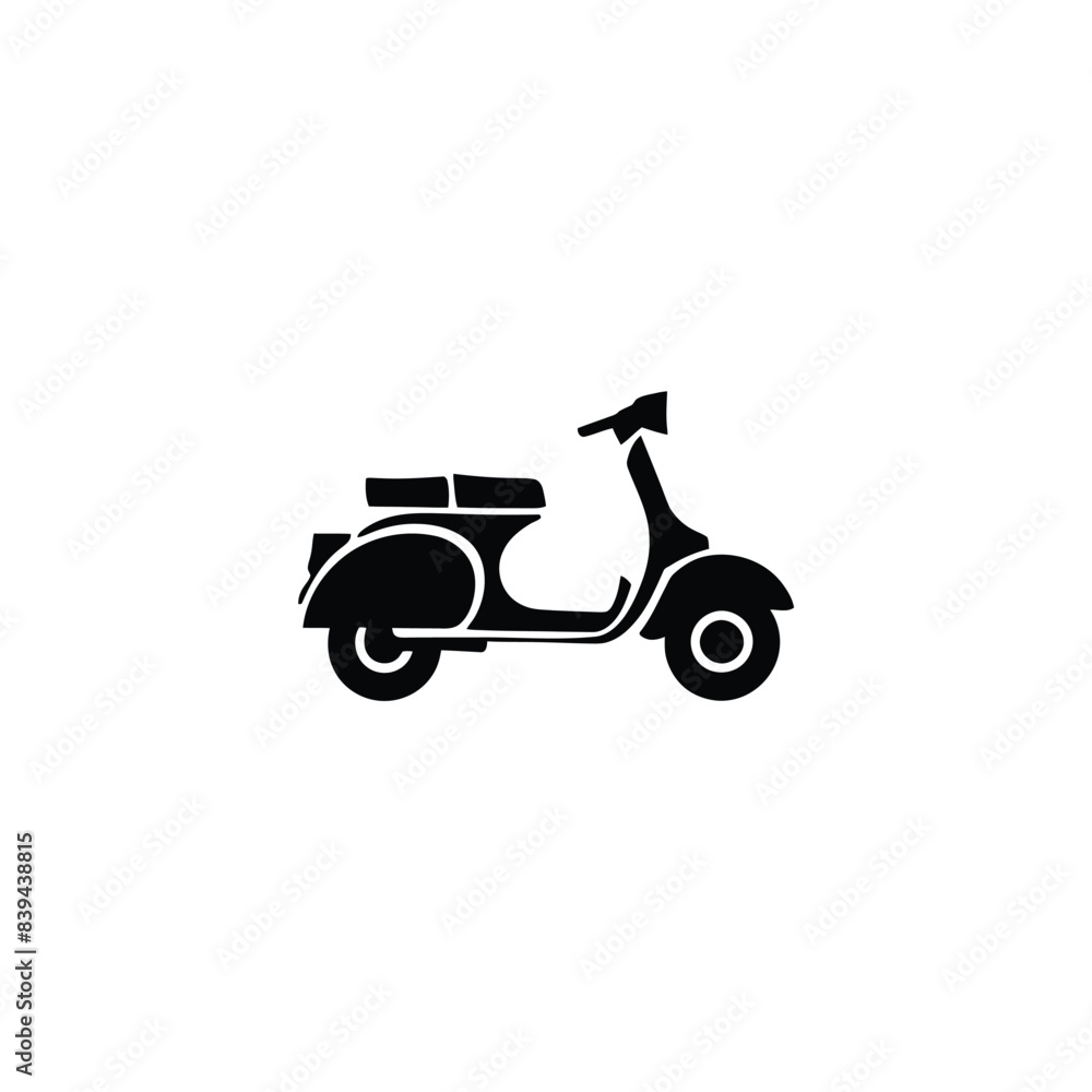 Fototapeta premium Sooter logo vector icon design template.Retro bikes and scooters club logo.classic scooter emblems, icons and badges.