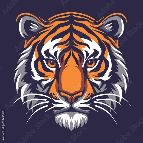 Tiger head mascot vector illustration on isolated background