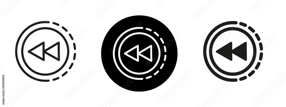 Set of Playback Control Icon, Media Rewind icons, editable playback icon set, playback icons in black and white, filled and outlined styles Set of Playback Control Icon, Media Rewind icons, editable playback icon set, playback icons in black and white, filled and outlined styles