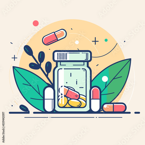 vector minimalism medicines set .Generative AI