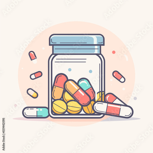 vector minimalism medicines set .Generative AI