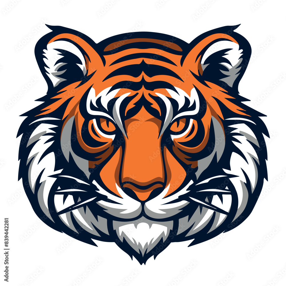 Tiger head mascot vector illustration on isolated background Tiger head mascot vector illustration on isolated background