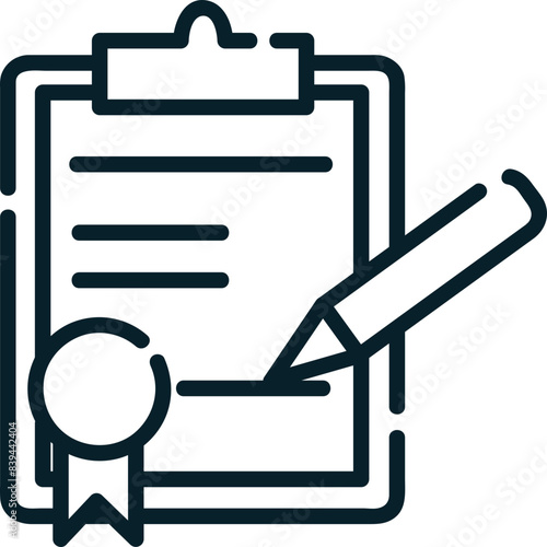 Certificate, hand-drawn startup icon.