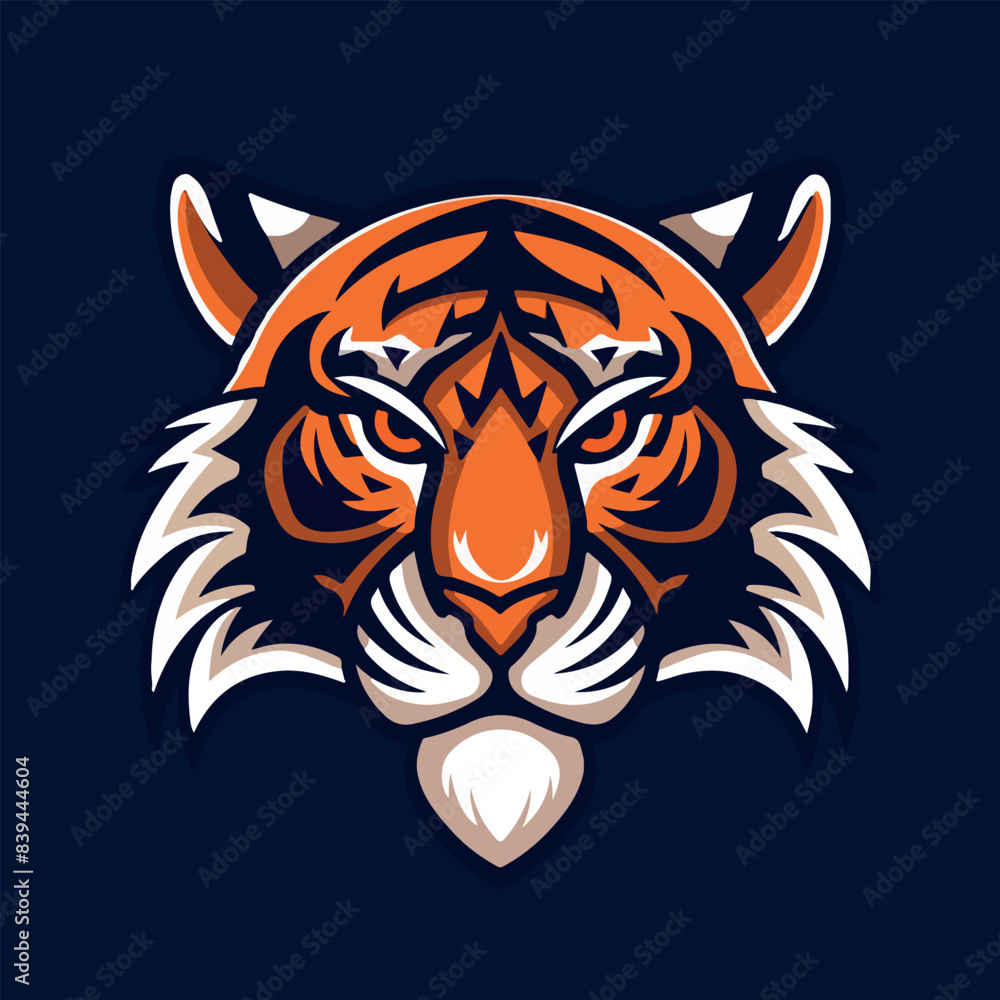 Fototapeta premium Tiger head mascot vector illustration on isolated background