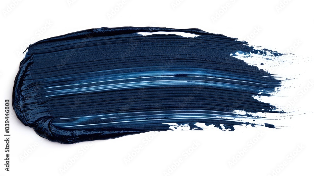 Fototapeta premium Navy Blue Brush Stroke Texture on White Background