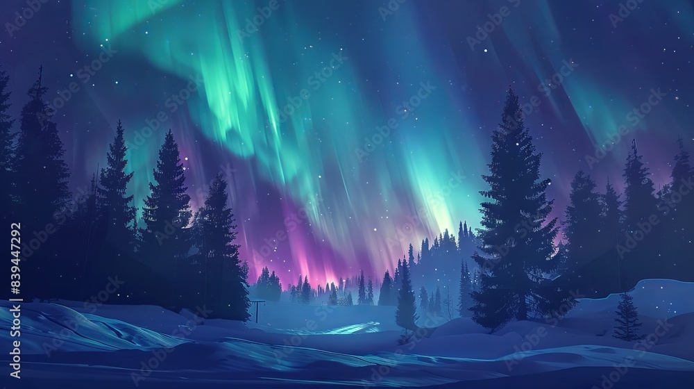 Fototapeta premium Borealis landscape