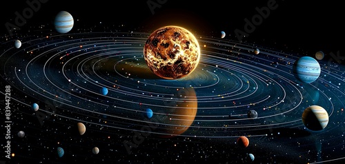 Solar System Model A graphic model of the solar system with planets and the sun