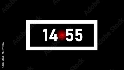 15 timer| fifteen minutes count down | countdown digital clock in square shape isolated on black background 