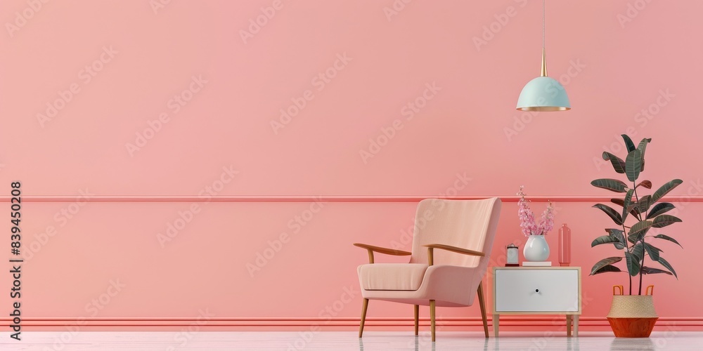 Home Sweet Home - Diverse Furniture Illustration on Pastel Background with Copy Space, Perfect for Poster Design Home Sweet Home - Diverse Furniture Illustration on Pastel Background with Copy Space, Perfect for Poster Design