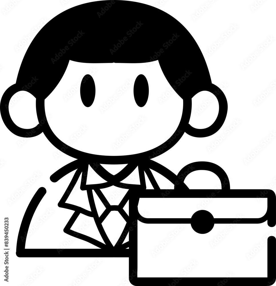 Employee, hand-drawn business management icon. Employee, hand-drawn business management icon.