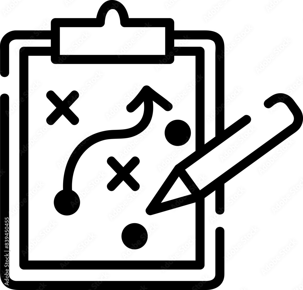 Strategy planning, hand-drawn business management icon. Strategy planning, hand-drawn business management icon.