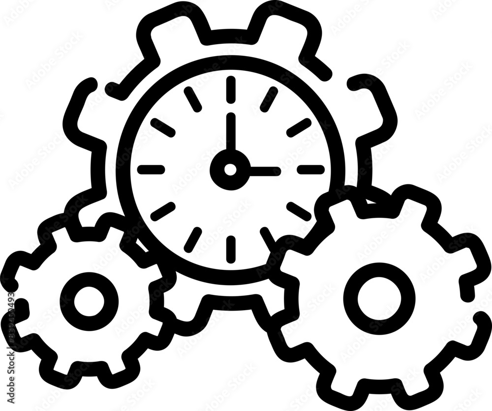 Time management, hand-drawn business management icon. Time management, hand-drawn business management icon.