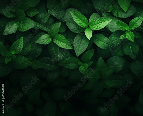 leaf wallpaper, Top view of nature background, green fresh background, GenarativeAI photo