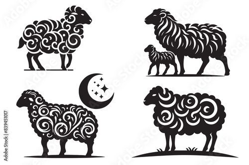 Eid alAdha Sheep Vector Illustration Art Collection