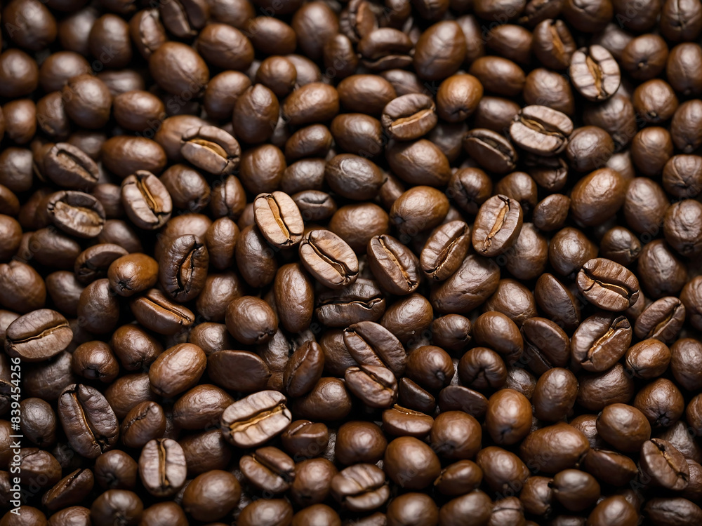 A close up of coffee beans with the beans being of different sizes A close up of coffee beans with the beans being of different sizes