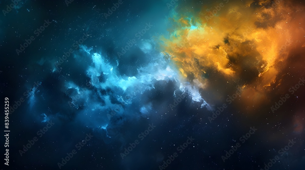 Fototapeta premium Dramatic Cosmic Explosion Cosmic Burst in Starry Galaxy Universe Dark Space Art
