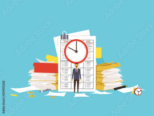 Tax Deadline Panic: Procrastination's Last-Minute Chaos in Illustrated Vectors