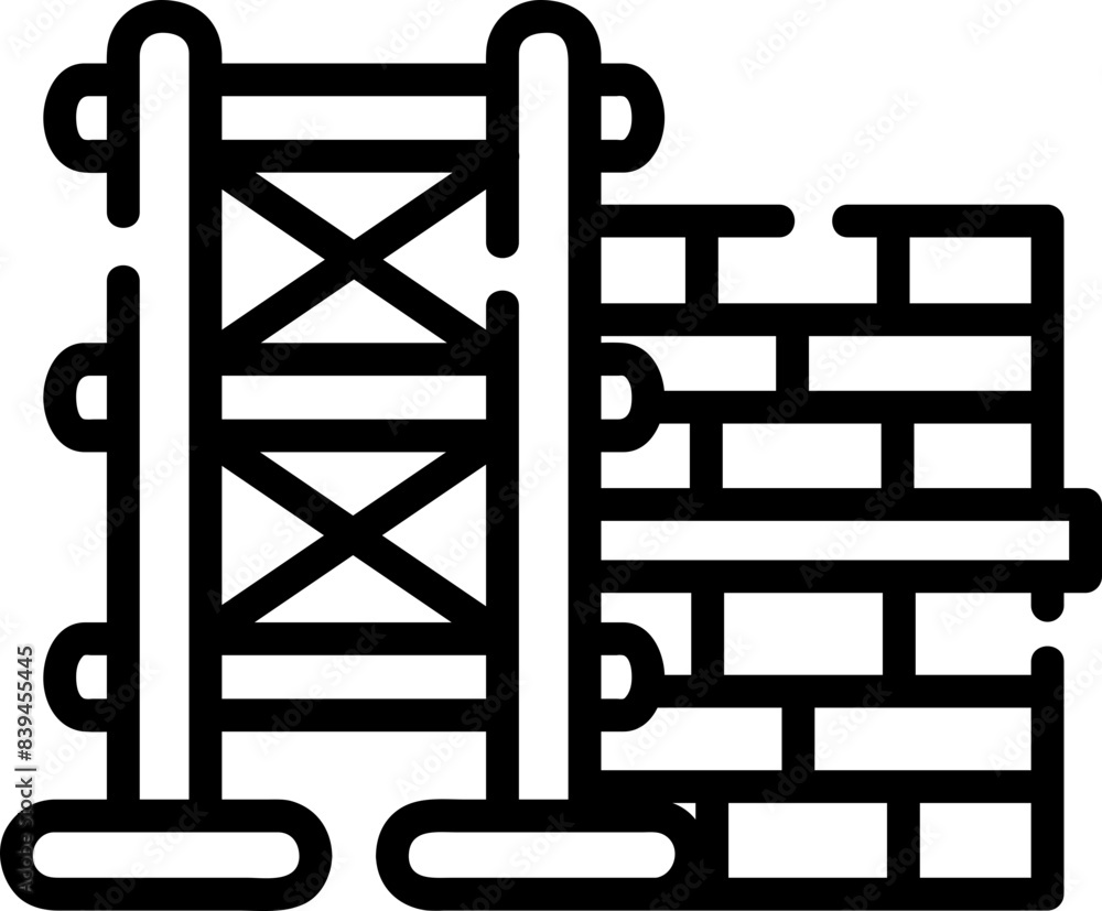 Scaffolding, hand-drawn construction icon. Scaffolding, hand-drawn construction icon.