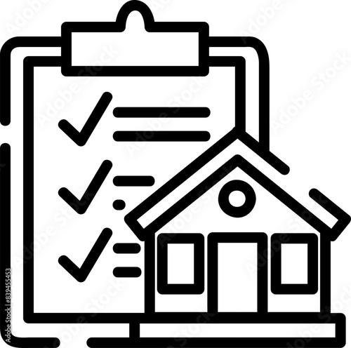 Construction permit, hand-drawn construction icon.