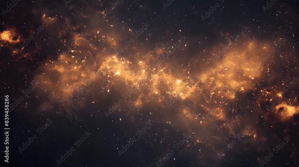 Fiery Cosmic Explosion in Dramatic Night Sky with Glowing Nebula and Galaxy