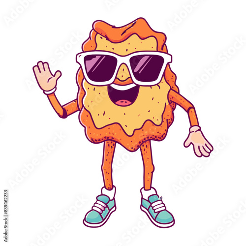 bottomless suglass,illustration,anim, retro, vintage, mascot, character on white background