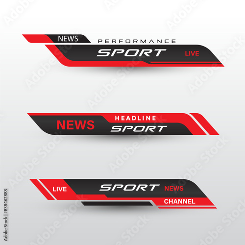 Set banners and lower thirds for banner Bars. Sport News. Streaming Video