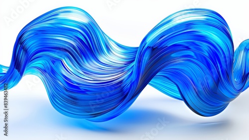 Wallpaper Mural Abstract Blue Swirling Glass Form on White Background Torontodigital.ca