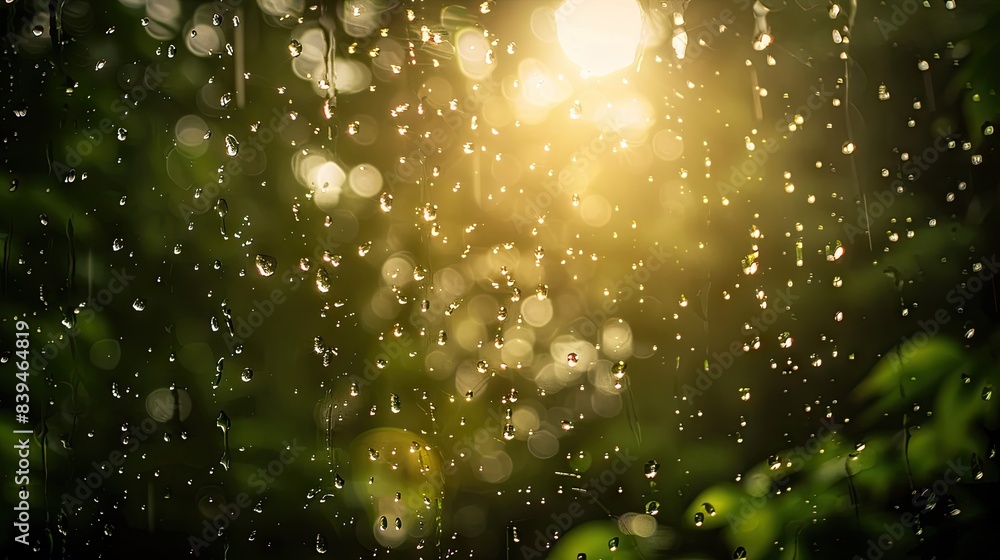 Sunbeams Through Rain-Kissed Glass