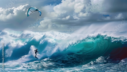 Riding the Waves: The Thrilling Journey of a Kite Surfer at 7:4