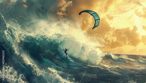 Conquering the Sea: A Kite Surfer's Adventure at 7:4