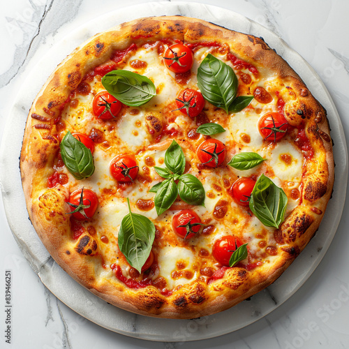 Pizza Classic Margherita Fresh Topped Mozzarella With photo