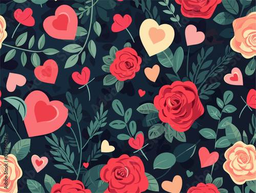 Flat Style Love and Affection Romantic Valentines Day Symbols and Expressions