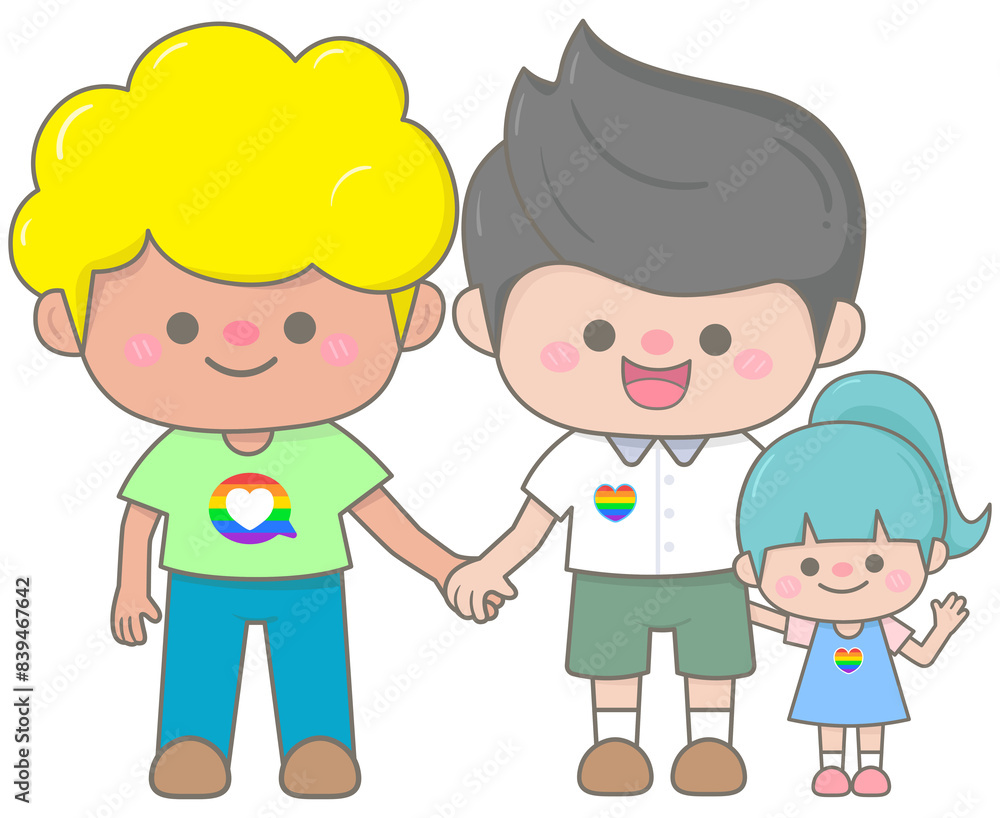 Kid hand drawn cute colorful happy pride we are family Kid hand drawn cute colorful happy pride we are family