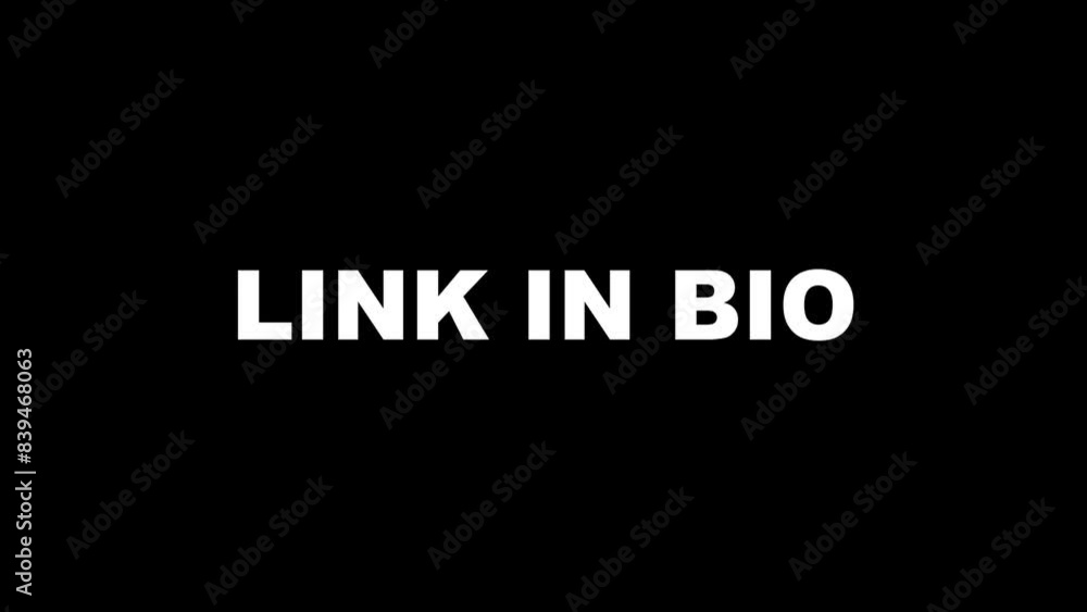 Link in bio typography motion video, lettering video, youtuve outro Link in bio typography motion video, lettering video, youtuve outro