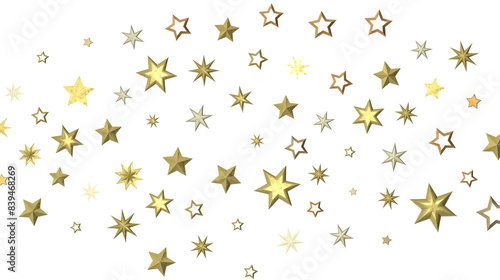 Enchanted Galaxy: Experience the Splendor of a 3D Gold Stars Shower © vegefox.com