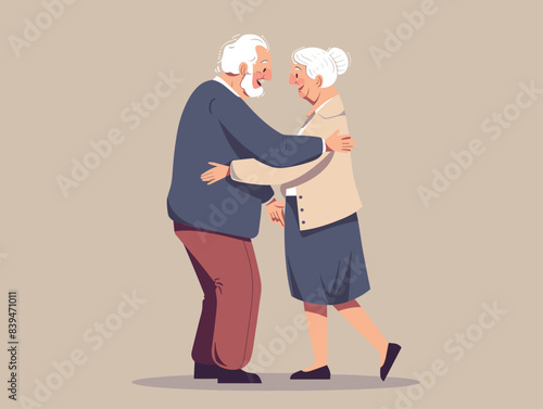 Elderly Couple's Joyful Dance: A Timeless Expression of Love and Connection