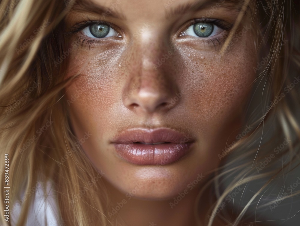 The face of a young woman with beautiful eyes close-up. Well-groomed skin. Beauty and health. The face of a young woman with beautiful eyes close-up. Well-groomed skin. Beauty and health.