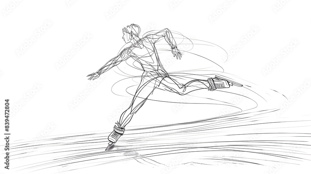 Powerful Athlete Sprinting in Dynamic Motion with Determination Powerful Athlete Sprinting in Dynamic Motion with Determination