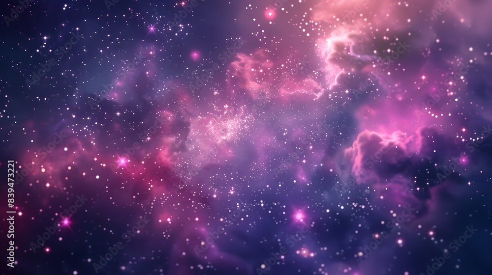 Fototapeta premium Pulsating Dark Cosmos with Vibrant Celestial Energies in Surreal Space Landscape