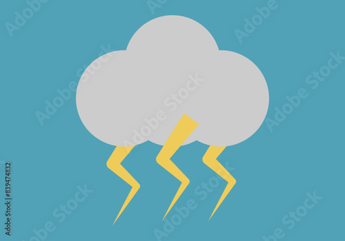 Nube gris con rayos y truenos.