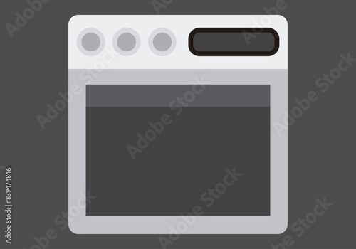 Horno de cocina en fondo negro.