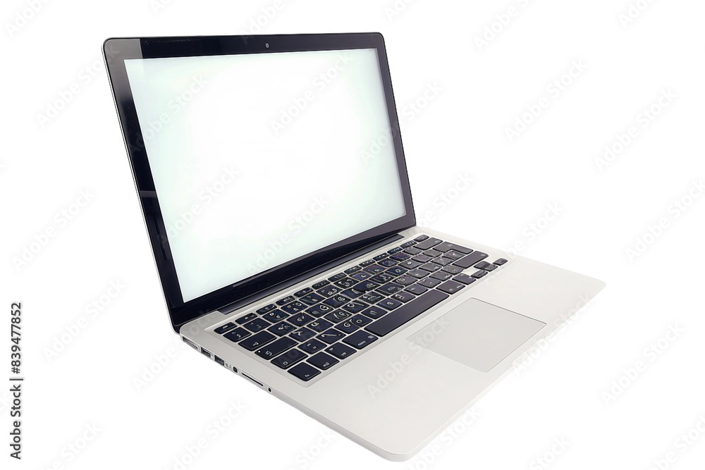 Computer with Blank Display Isolated on Transparent Background Computer with Blank Display Isolated on Transparent Background
