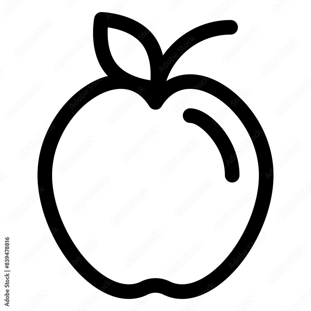 apple line icon vector illustration isolated on white background apple line icon vector illustration isolated on white background