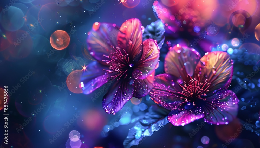 Psychedelic Bioluminescence: Dark Dramatic Floral Fusion in Ultra HD Realism Psychedelic Bioluminescence: Dark Dramatic Floral Fusion in Ultra HD Realism